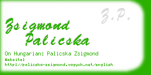 zsigmond palicska business card